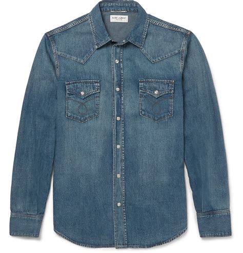 ysl shirts men|ysl denim shirt.